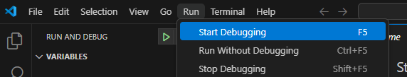 Start Debugging